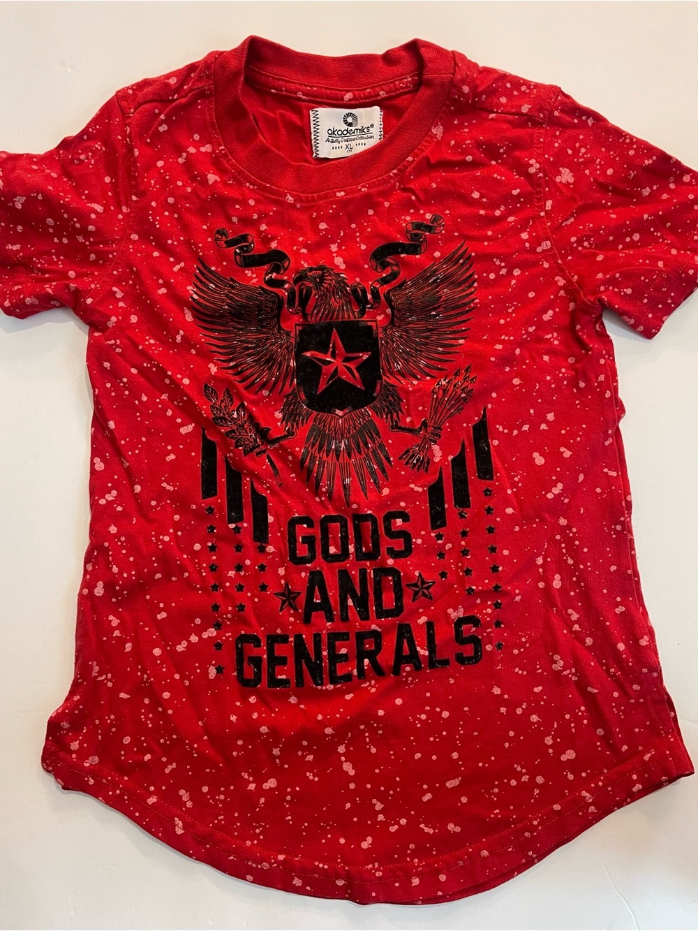 Akademiks Red Graphic 'Gods and Generals' Short Sleeve Tee